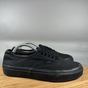 S VANS Authentic Womens 8 Triple Black Skate Shoes‎ Sneaker Lace Up